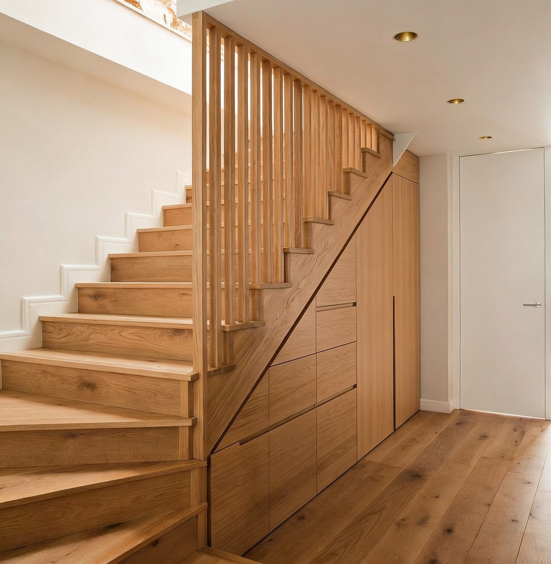 escalier-quart-tournant-bois-claustra-rangement-dessous
