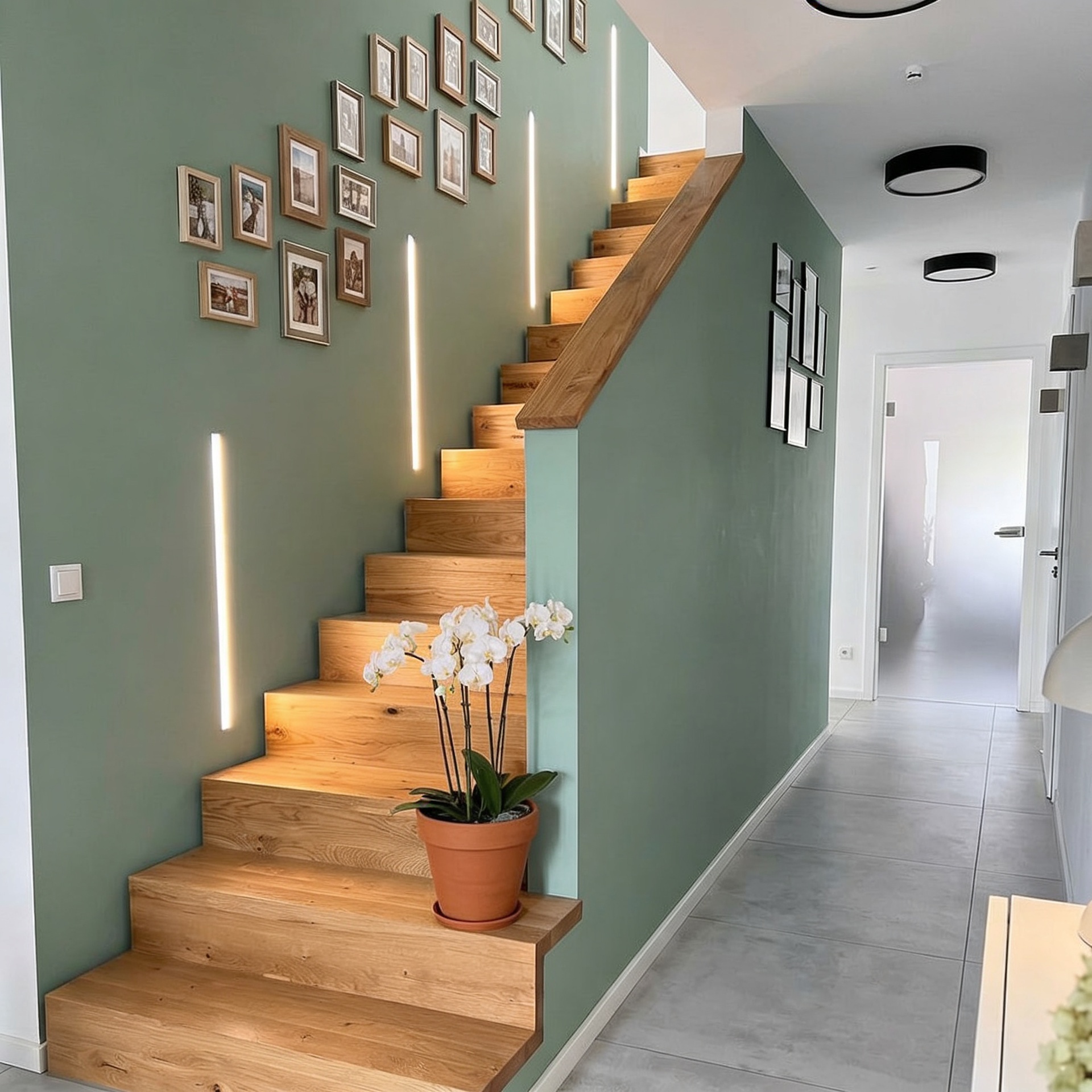 illustration-escalier-droit-marches-boismur-vert-sauge-architecte-intérieur-saint-etienne
