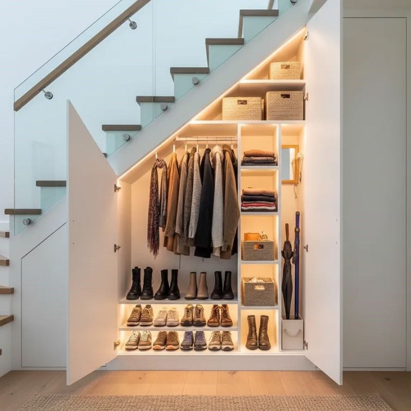 placard-sous-escalier-rangement-entrée